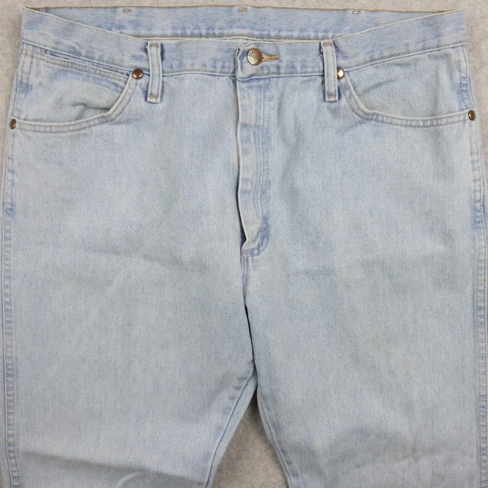 Wrangler Jeans Mens 36x30 13MWZ Cowboy Cut Original Fit Western Denim Light Blue